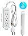 Fosmon 3 Outlet Power Strip - UL Listed, Non Surge Protection & Ship Approved, Heavy 3FT Extension Cord Wall Mount with 3 Prong Grounded AC Plug for Cruise Ship, Dorm Room, Office, Hotel