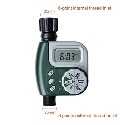 Forart Faucet Timer Single Outlet Hose Faucet Outdoor Waterproof Digital Programmable Automatic Timer with Rain Delay and Manual Control for Garden Irrigation - Thumbnail 3
