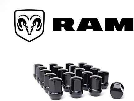 Black Lug Nuts 20pc RAM 1500 For RAM TRUCKS with Stock Wheels 20 Black Lugs 9/16