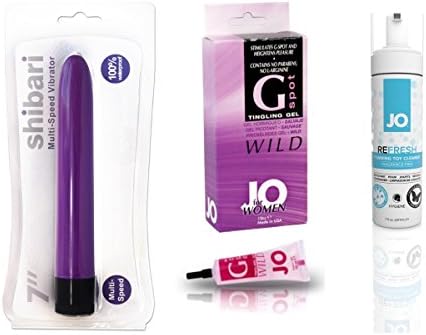 Shibari 7" Multi Speed Massager + G-Spot Tingling Gel + Sanitizer Cleaner 7Fl oz