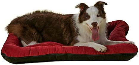 Dog Crate Bed ,QIAOQI Soft Warm Cushion Mat Kennel Mattress for Dogs or Cats Medium Wine
