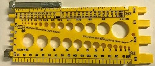 Fastener Screw, Bolt, Nut, Thread Measure Gauge Size Checker Standard & Metric - Durable and Sturdy, Good Holding Power in Different Materials