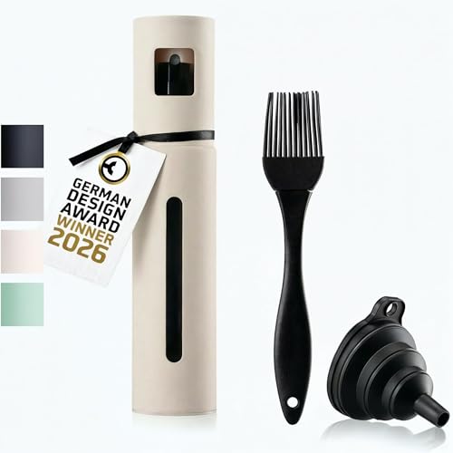 Schmidt &Amp; Kramer Ölsprüher I Hochwertige Öl-Sprühflasche Aus Edelstahl &Amp; Glas, Für Gesundes Kochen I Praktischer Sprüher Für Präzise Dosierung I Für Alle Speiseöl &Amp; Essig Sorten Geeignet (Sand)