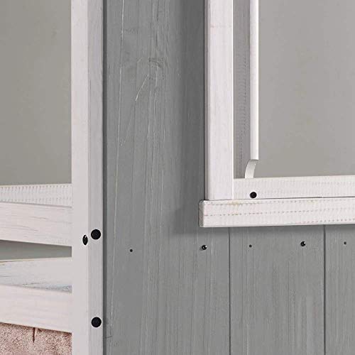 P'Kolino Tree House Bunk Bed Rustic Dark Grey with White Frame