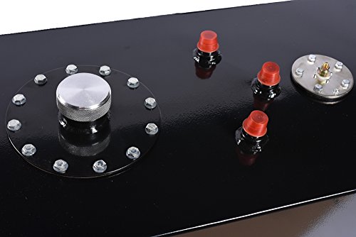 SUNROAD 15Gallon 60L Top Feed Fuel Cell Gas Tank Aluminum Polished Racing Street Drift Strip Fuel Cell Tank with Level Sender Black