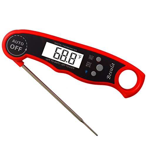Besula Meat Thermometer - Digital Food Thermometer Instant Read Kitchen Thermometer With Calibration And Backlight Functions - Digital Cooking Thermometer For Grilling/BBQ/ Water/ Milk/ Tea/ Bathing