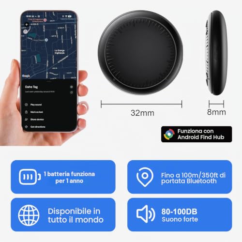 GPS Tracker for Car, Air Tracker Android, Magnetic GPS for Car, IP68 Waterproof Locator with App Global Coverage Real Time Tracking Vehicle/Motorcycle, Without SIM Without ABO