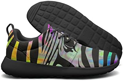 ERSER Glitter Rainbow Zebra Stability Running Shoes Women