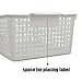 Fiazony 3-Pack Large Plastic Storage Basket, Plastic Storage Bin, White