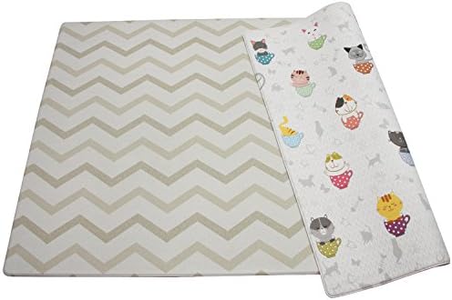 Babylynn baby play mat,kids play mat,infant play mat,foam mat,floor mat,play mat non toxic,play mat waterproof,large play mat,Creeping mat,playpen mat,activity mat, (XL, Teacup Cat)