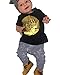 GRNSHTS Baby Boys Outfits Letters Printed T-Shirt + Pants Set (100/18-24 Month) Black