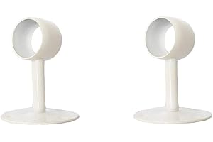 NELXULAS Stainless Steel Heavy Duty Closet Rod,Curtain Rod End Supports Socket with Matching Screws (1-1/2 INCH, White)