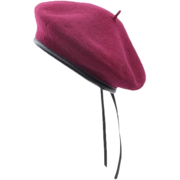 Lawliet Womens Faux Leather Beret Beanie Hat Army Military 