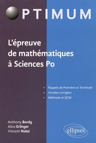 L' épreuve de mathématiques à Sciences po