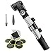 Lumintrail Mini Bike Pump with Gauge and Glueless Puncture Repair Kit w/Presta & Schrader Dual Head, Frame Mount