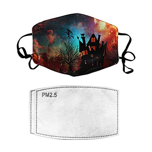 WFeieig Face Scarf Bandanas Mouth Protect Halloween Wind Dust Bandanas with 2PC Filters for Men and Women