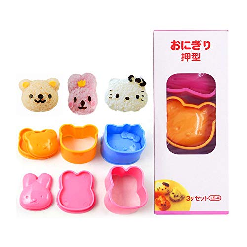 TangTanger DIY Picnic Kitchen Animal Mold Rice Mold Shaper Bento Accessories (Set 3)