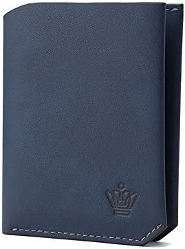 Men Wallet, RFID Blocking Genuine Leather Stylish Wallet Thin Minimalist Pocket Money Dollar Cards Clip Wallets (Bifold - Blue)
