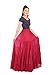 Lannaclothesdesign Women's Cotton Long Ruffle Full Circle Long Skirts Maxi Skirt One Size Burgundy
