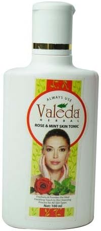Valeda Herbal Rose And Mint Skin Tonic With 'Witch Hazel' And 'Wheat Germ Oil' - Freshens, Cleanses And Constricts Open Pores - Clinical Formula