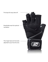 RitFit anti   Slip Levantamiento de Peso Gimnasio Guantes Acolchados, con 18"   Muñequeras , transpirable & Gel De Sílice Grip Guante de microfibra para gimnasio, entrenamiento, gimnasio, ciclismo, Bodybuilding y Ejercicio