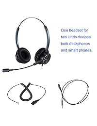 Auricular centro de llamadas Auricular con micrófono con cancelación de ruido de teléfono con RJ9 Compatible con Avaya Nortel Aastra Toshiba