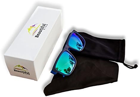 Retro Style Sunglasses – Polarized Lenses with UV400 Protection for both Men &amp; Women (Black and Blue, Green)