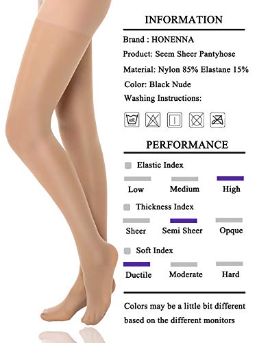 Reinforced Toe Shaping Pantyhose Control Top Semi Opaque Tights Hosiery (Nude A1, Small)
