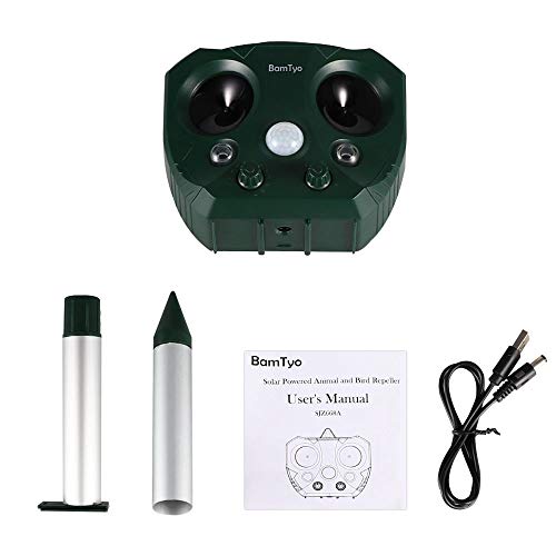 image for BamTyo Ultrasonic Pest Repeller, Solar Powered Pest Control Spider Rep