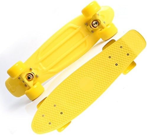 CGGHY Colorful round small fish skateboard fashion sports small fish board safe colorful roller skateboard 4 rounds of brush Street, yellow
