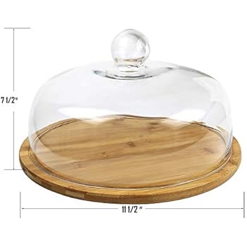 platter acacia cloche