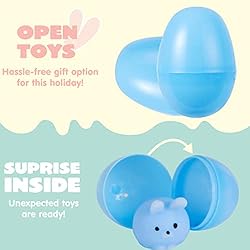 JOYIN 24 PCS Easter Eggs with Animal Mochi Squishy