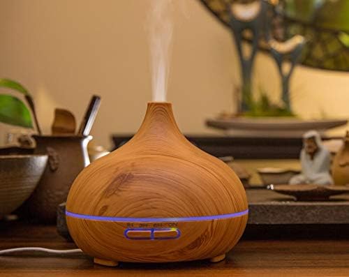 Eco Air humidifier, 150ml Wood Grain Essential Oil Diffusers Aroma Humidifier, for bedroom, babies, home, office