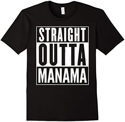 Mens Straight Outta Manama Funny T-Shirt Short Sleeve 2XL Black