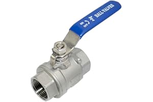 VARMHUS NPT Female 316 Stainless Steel Full Port Ball Valve Vinyl Handle WOG1000 (3/4")