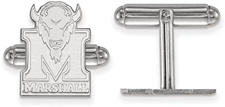925 Sterling Silver Rhodium-plated Laser-cut Marshall University Cuff Links