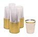 Gold Plastic Clear Cups | 8 oz. 50 Pack | Disposable Party Cups with Gold Rim | Fancy Wedding Tumblers | Elegant Party Supplies & Decorations | Old Fashioned Tumblers [Drinket Collection]