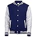 Awdis Unisex Varsity Jacket (M) (Jet Black/Heather Gray)