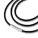 jonline24h Black Braided Leather Cord Rope Necklace Chain Stainless Steel Clasp, 4mm, 14-30 inch(14)