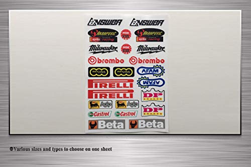 Kungfu Graphics ARROW Exhaust Pipe Sponsor Logo Racing Sticker Sheet Universal (7.2 x 10.2 inch)