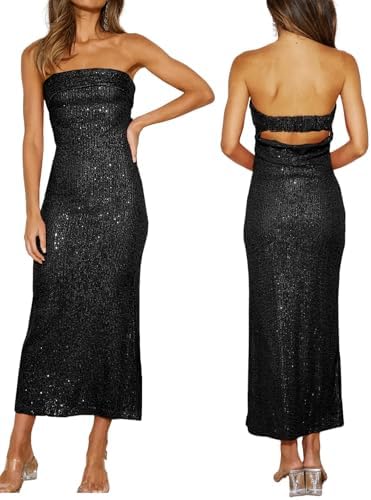 endless rose strapless sequin slim midi dress Strapless Sequin Midi Dress  Endless Rose