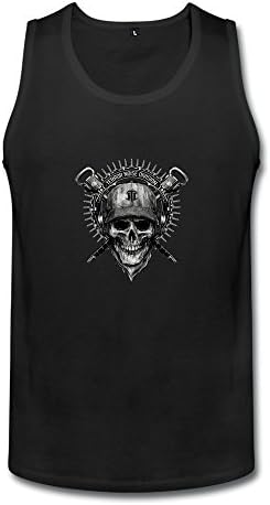 DONVAN Men's Terror Noise Division Skull Drawing Print Headphones Top