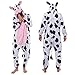 Spooktacular Creations Cow Pajama, Plush Cow Costume One Piece Cow Outfit Hooded, Pink Cow Halloween Costume Sleepwear for Halloween Cosplay Animal Themed Parties(Large)
