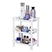 Storage Shelves,Crystalbabey Plastic Storage Shelves 3 Layers Floor Stand Rack Shelf Shower Organizer Kitchen Storage Bathroom Shelves for Home Household Kitchen (White)