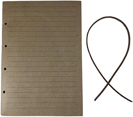 Frontier Leather Co. Lined Refill Paper A5 100 sheets with Leather Binding Strap