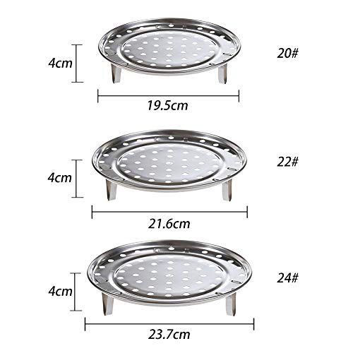 Steamer Rack, Three Legged Cooking Tool Round Steamer Rack, Stainless Steel Steaming Stand For Home Kitchen Pot, Pans etc(19.5x1x4cm) - Thumbnail 5