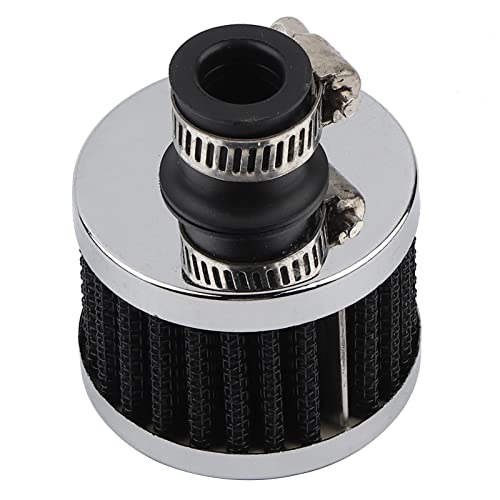 13mm Car Cold Air Intake Filter Kit Crankcase Vent Cover Breather Universal for Vehicles with 13mm Air Intakes(Silver)