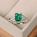 Metmejiao Vintage Ring Women Deep Green Gemstone 14k White Gold Filled Wedding Bridal Band Ring (10)