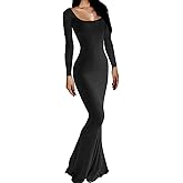 KLLPNW Womens Spaghetti Strap Bodycon Backless Maxi Dress