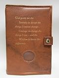 Deluxe Double Alcoholics Anonymous AA Big Book & 12 Steps & 12 Traditions Book Cover Medallion Holder Tan by Culver Enterprises